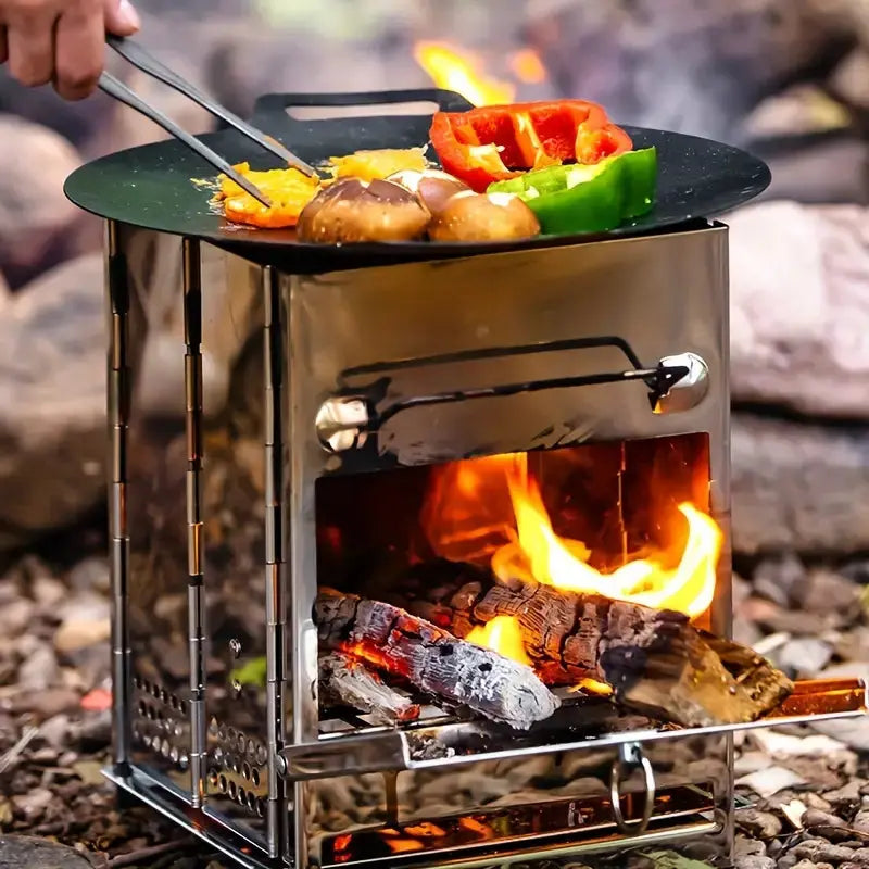 Foldable Stainless Steel Wood Stove - TrailFlame-Medium-State of Style