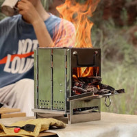 Foldable Stainless Steel Wood Stove - TrailFlame-Medium-State of Style