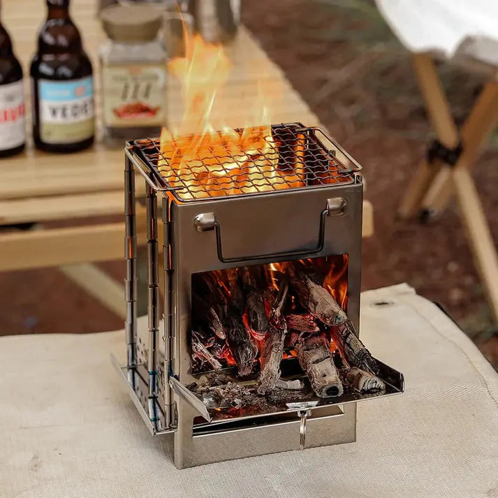 Foldable Stainless Steel Wood Stove - TrailFlame-Medium-State of Style