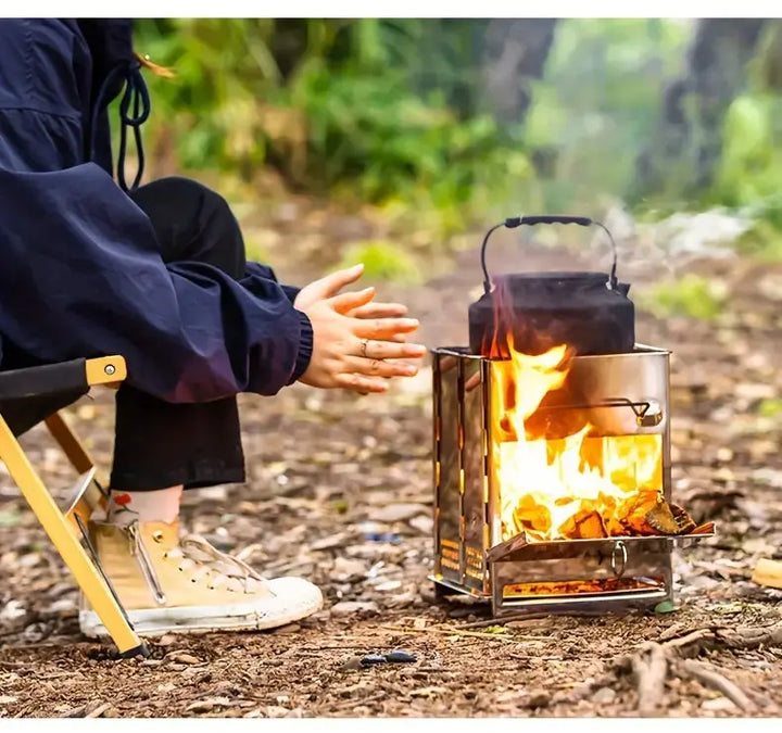 Foldable Stainless Steel Wood Stove - TrailFlame-Medium-State of Style