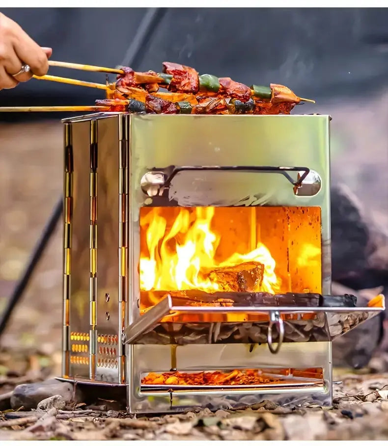 Foldable Stainless Steel Wood Stove - TrailFlame-Medium-State of Style