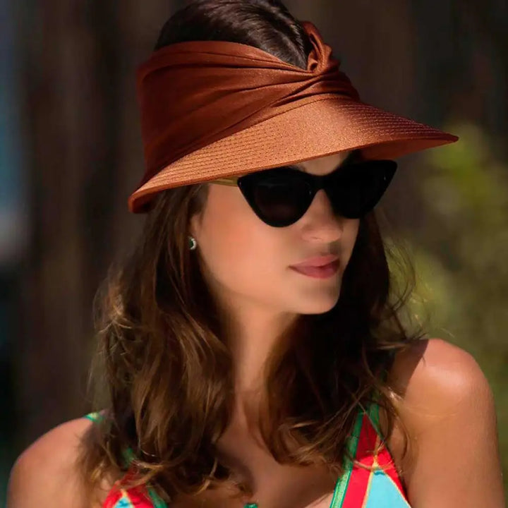 Foldable sun hat with a large brim and UV protection – Babes-Coffee-One size fits all-State of Style