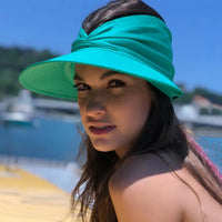 Foldable sun hat with a large brim and UV protection – Babes-Turquoise-One size fits all-State of Style