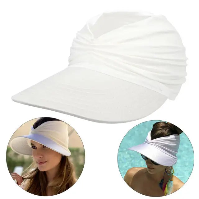 Foldable sun hat with a large brim and UV protection – Babes-White-One size fits all-State of Style