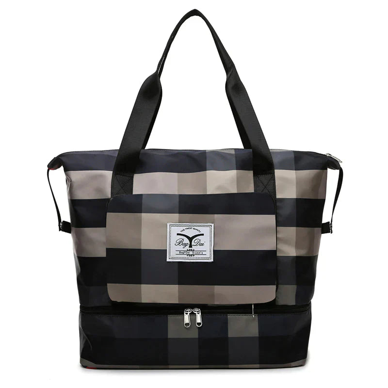 Foldable Travel Bag - FlexiCarry-Black & White-State of Style