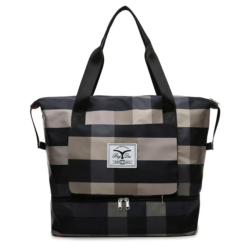 Foldable Travel Bag - FlexiCarry-Black & white-State of Style