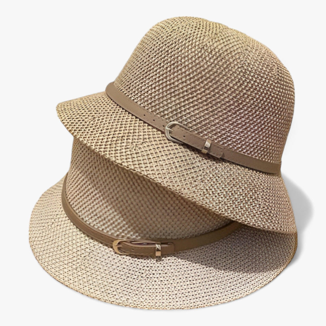 Foldable women's sun hat made of linen – Luma-Khaki-State of Style
