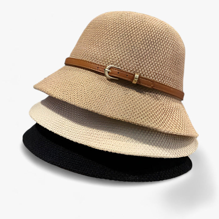 Foldable women's sun hat made of linen – Luma-Khaki-State of Style
