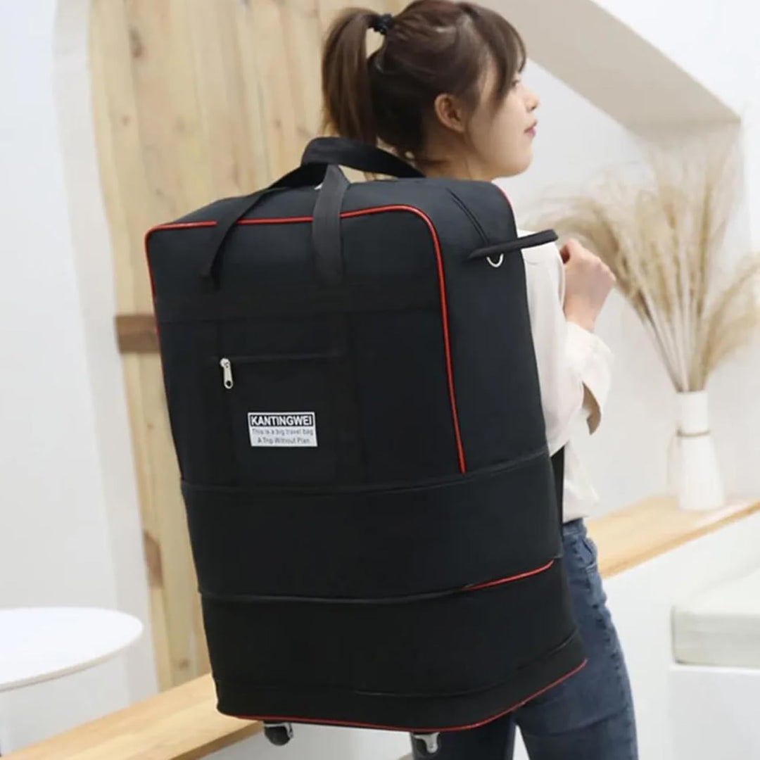 Expandable Foldable Rolling Duffle Bag with Large Capacity