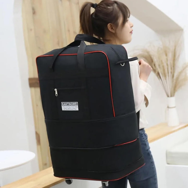 Expandable Foldable Rolling Duffle Bag with Large Capacity