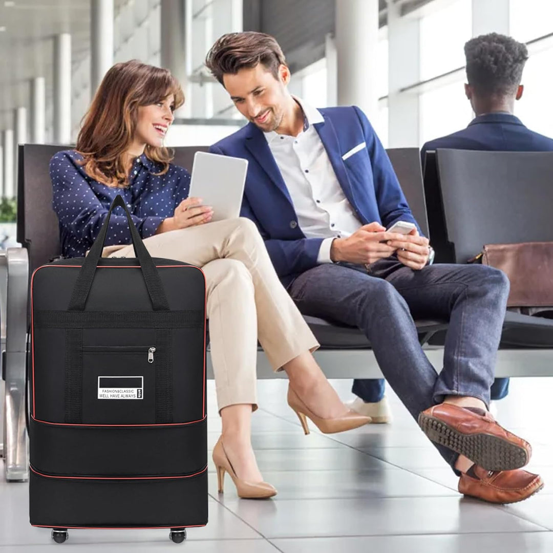 Expandable Foldable Rolling Duffle Bag with Large Capacity