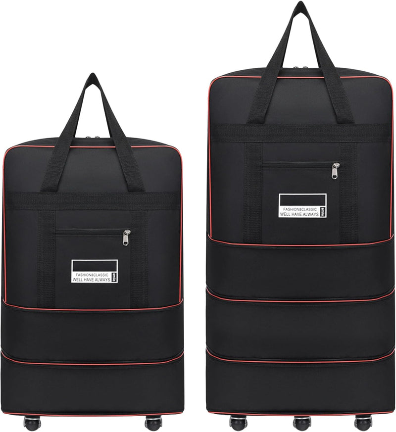 Expandable Foldable Rolling Duffle Bag with Large Capacity