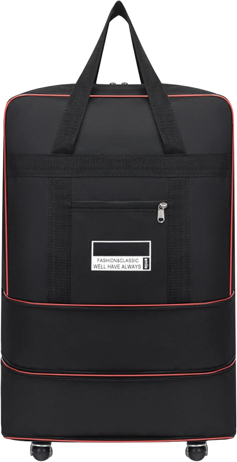 Expandable Foldable Rolling Duffle Bag with Large Capacity