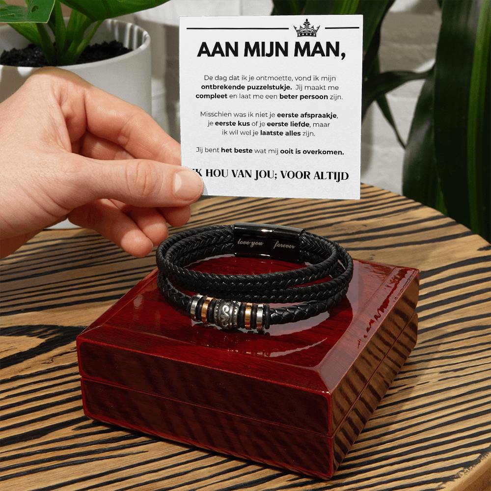 FOR MY HUSBAND - I LOVE YOU; FOREVER - BRACELET-Luxury (Mahogany + LED spotlight)-State of Style