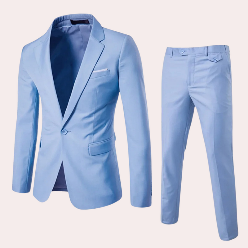 Formal and Comfortable Men's Suit - Thomas-Light Blue-S-State of Style