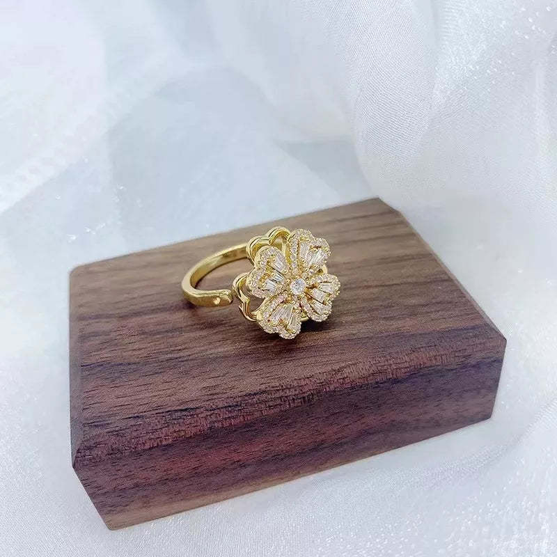 Four-Leaf Clover Spinner Ring | Anxiety Relief Jewellery-State of Style