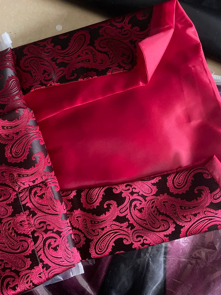 Franco Traditional Waistcoat – Gothic Paisley Vest with Bronzed Detailing-Red-S-State of Style