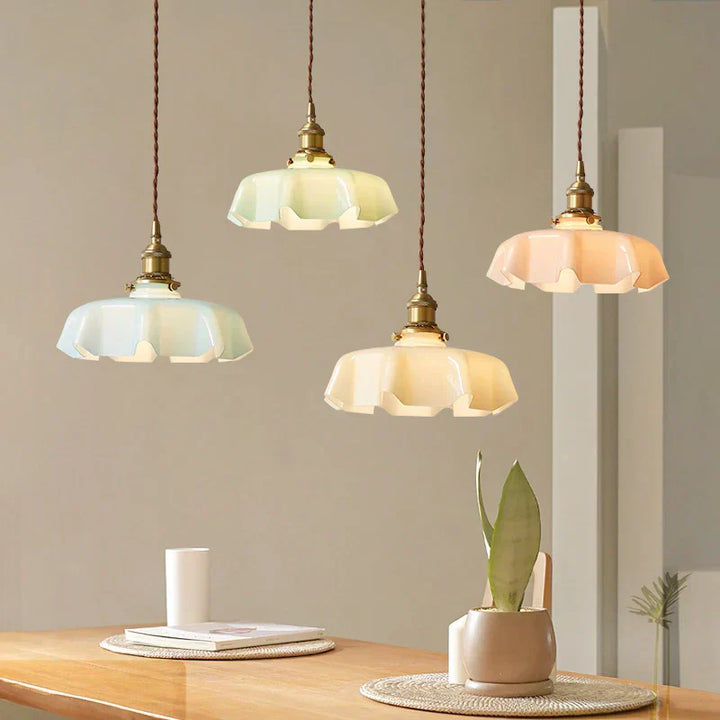 French Brass Pendant Light - BrassChic-Cream Yellow-Warm White-State of Style