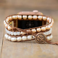 Freshwater Pearl Apple Watch Wrap Band - Elvianne-50cm-State of Style