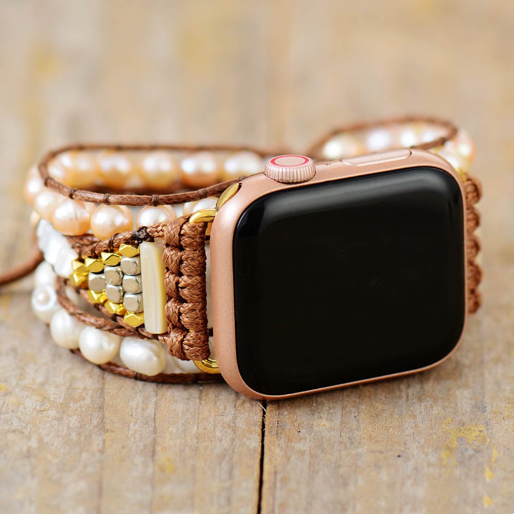 Freshwater Pearl Apple Watch Wrap Band - Elvianne-50cm-State of Style
