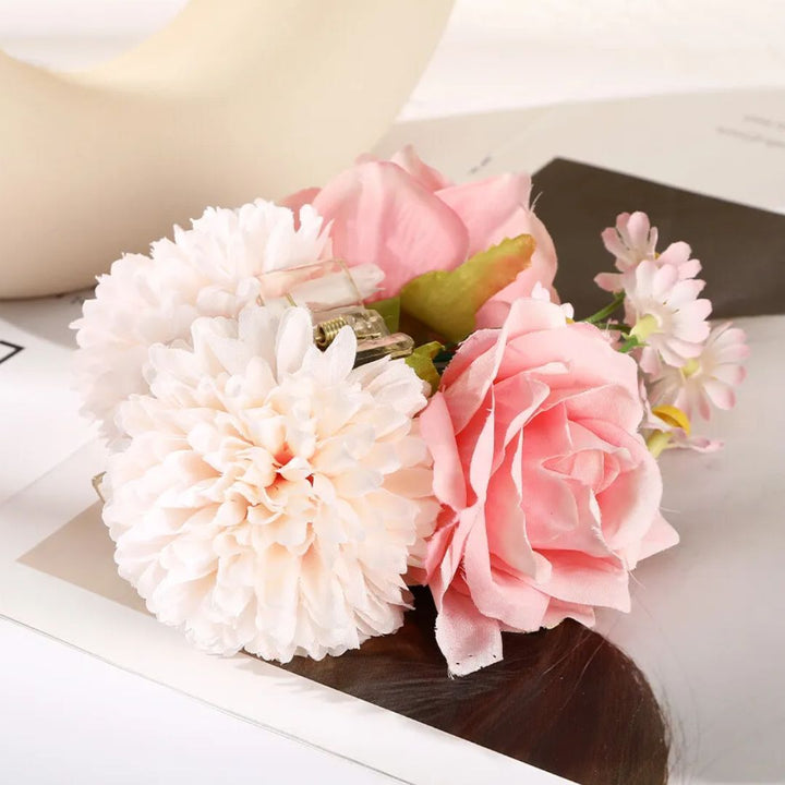 Freya Traditional Hair Accessories – Large Floral Hair Clip for Thick Hair-Pink Rose-State of Style