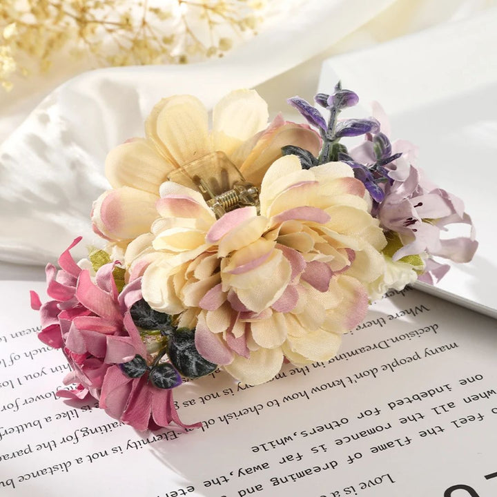 Freya Traditional Hair Accessories – Large Floral Hair Clip for Thick Hair-Purple-State of Style