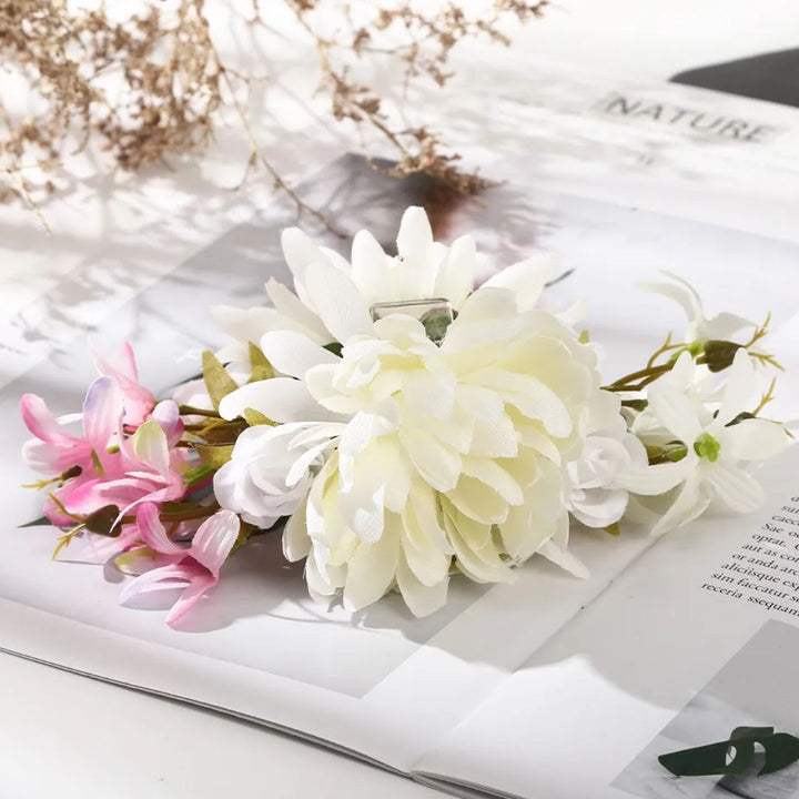 Freya Traditional Hair Accessories – Large Floral Hair Clip for Thick Hair-White Daisy-State of Style