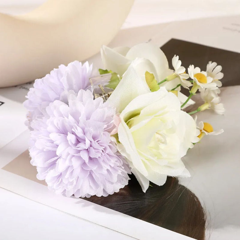 Freya Traditional Hair Accessories – Large Floral Hair Clip for Thick Hair-White Rose-State of Style