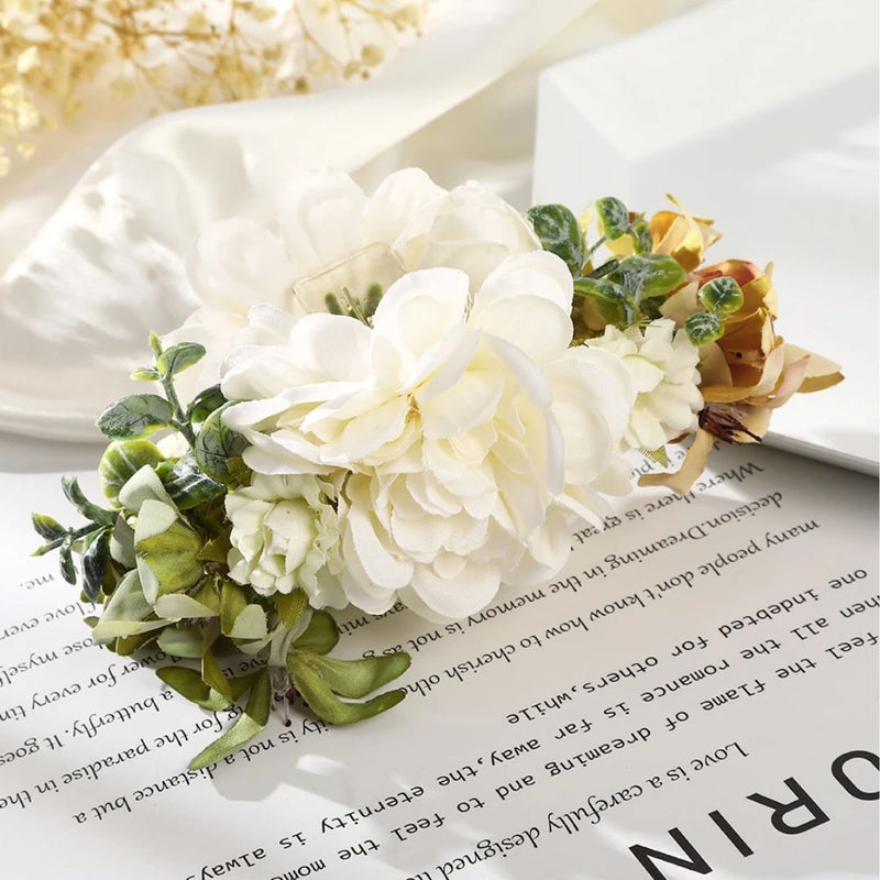 Freya Traditional Hair Accessories – Large Floral Hair Clip for Thick Hair-White-State of Style