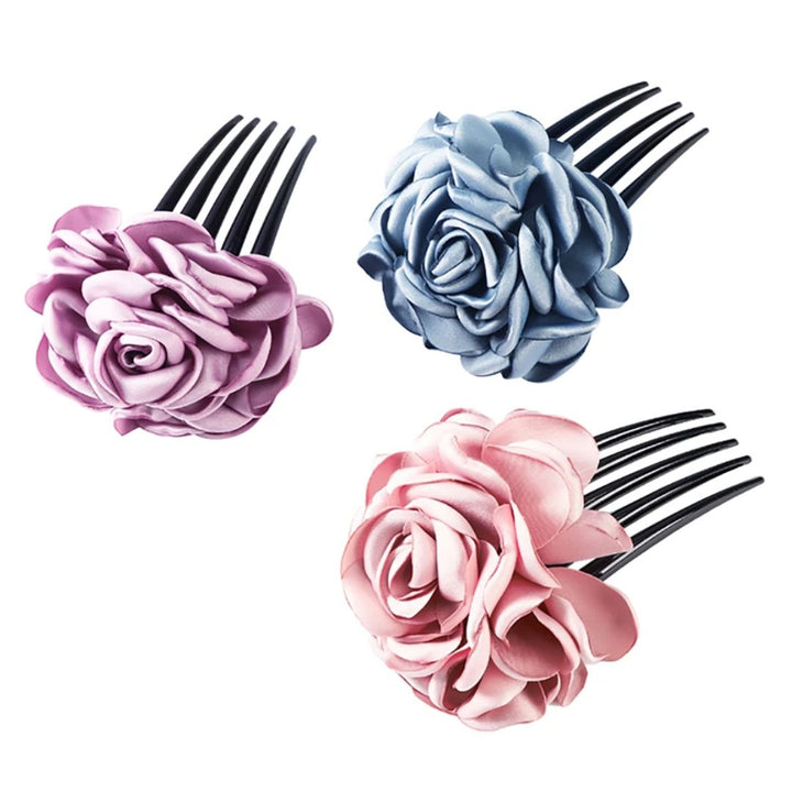 Frieda Traditional Hair Accessories – Retro Floral Hair Clips-Purple-State of Style