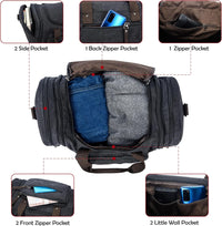 Expandable Canvas Weekender Duffel Bag – 40L to 50L Travel Carry On