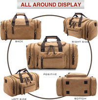 Expandable Canvas Weekender Duffel Bag – 40L to 50L Travel Carry On
