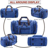 Expandable Canvas Weekender Duffel Bag – 40L to 50L Travel Carry On