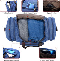 Expandable Canvas Weekender Duffel Bag – 40L to 50L Travel Carry On