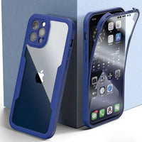Full-Cover Clear Shockproof Phone Case with Lens & Screen Guard – 1+1 FREE-Blue-IPhone 13Pro Max-State of Style