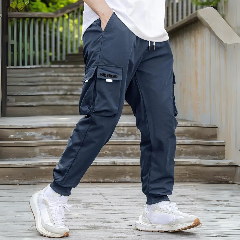 Functional Cargo Pants with Drawstring - Maxwell-Blue-S-State of Style