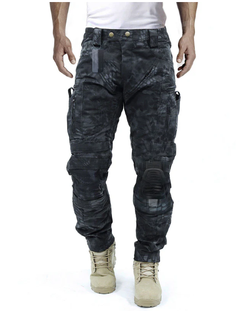 Functional Men's Cargo Trousers with Knee Protection – Bram-Black B-S-State of Style