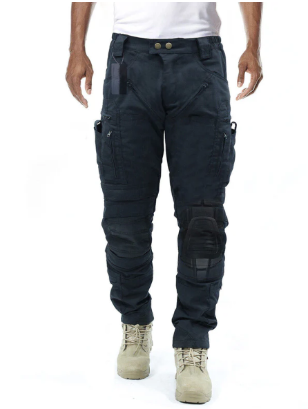 Functional Men's Cargo Trousers with Knee Protection – Bram-Black-S-State of Style