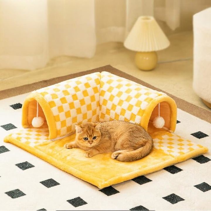 2-in-1 Cat Tunnel Bed - FurryFun