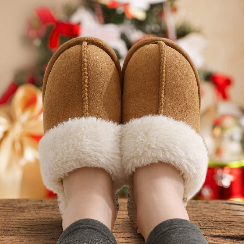 Fuzzy Memory Foam Slippers - SoftStep-Chestnut-4-State of Style