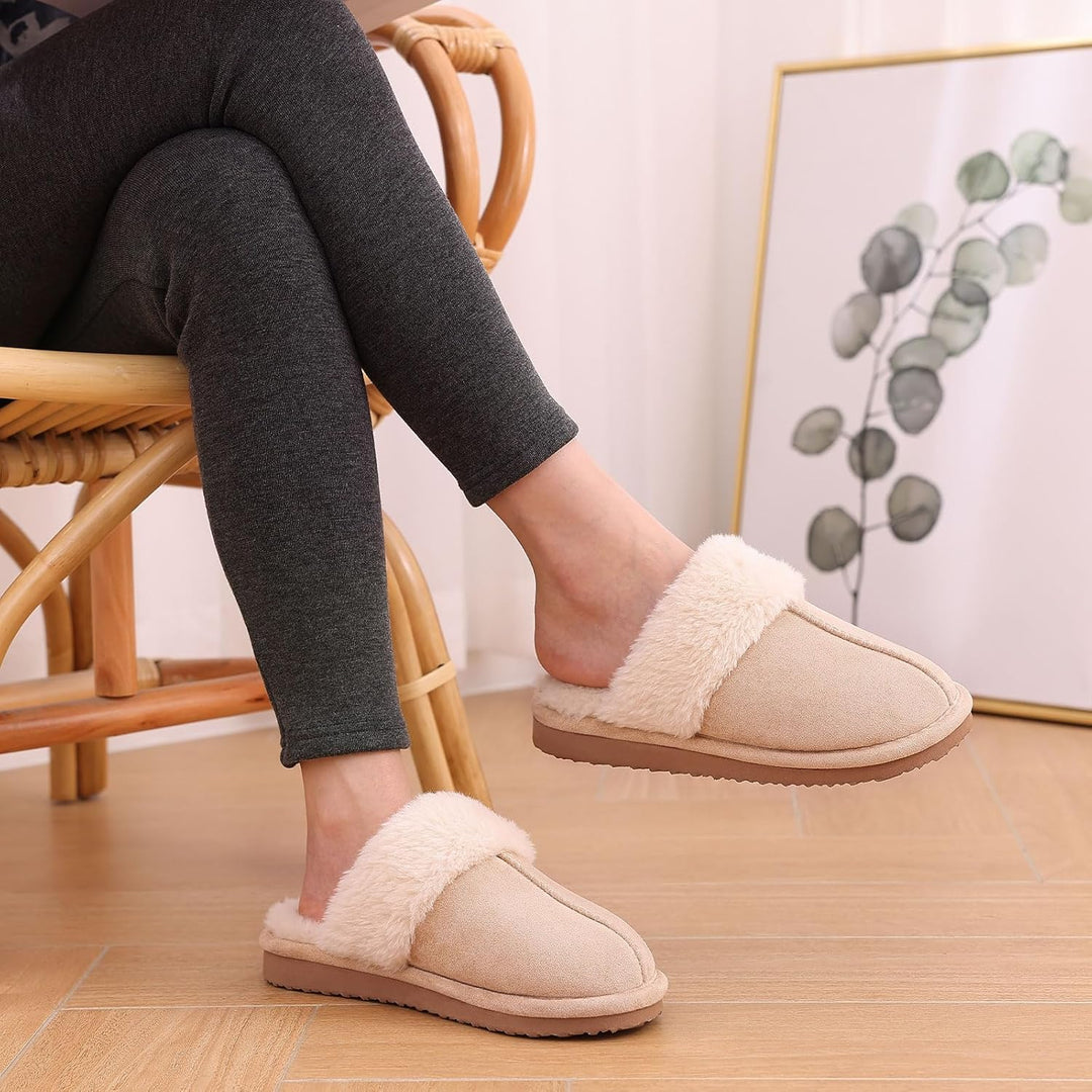 Fuzzy Memory Foam Slippers - SoftStep-Chestnut-4-State of Style