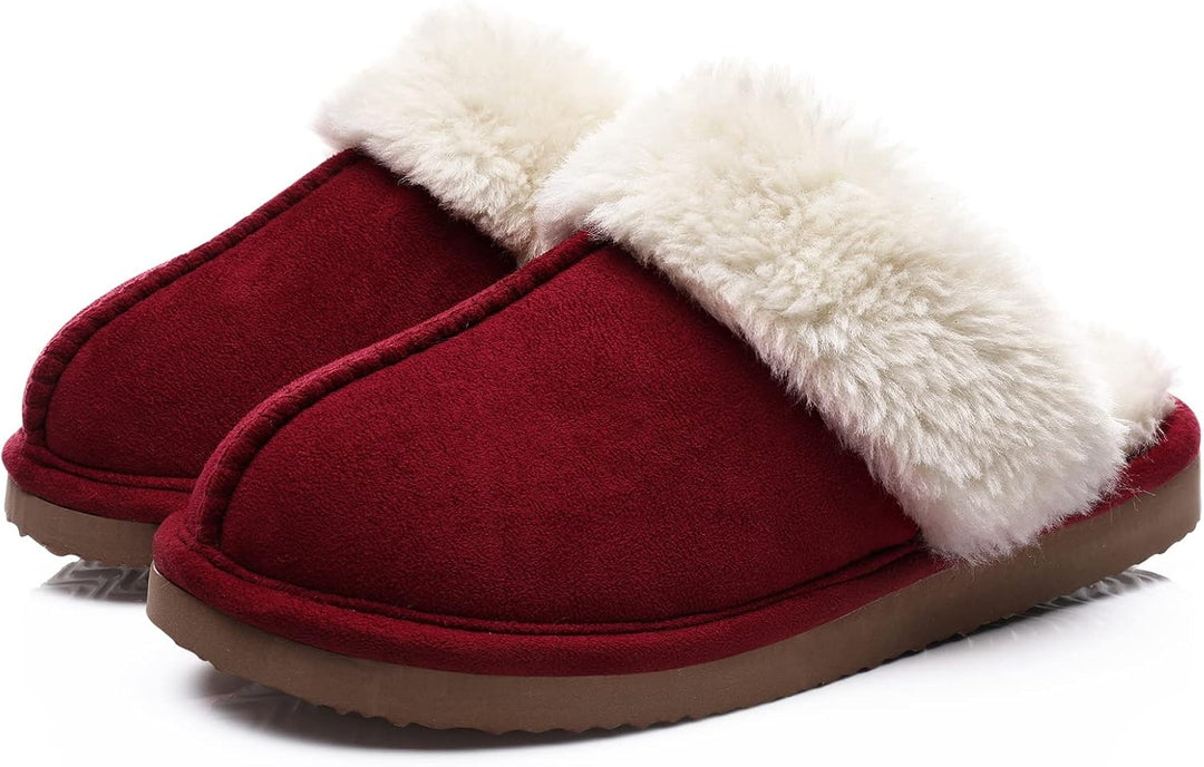 Fuzzy Memory Foam Slippers - SoftStep-Wine red-4-State of Style