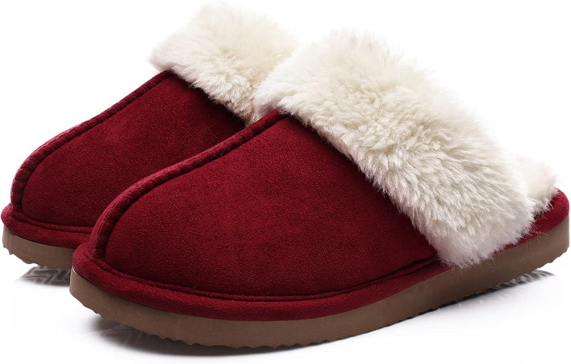 Fuzzy Memory Foam Slippers - SoftStep-Wine red-4-State of Style