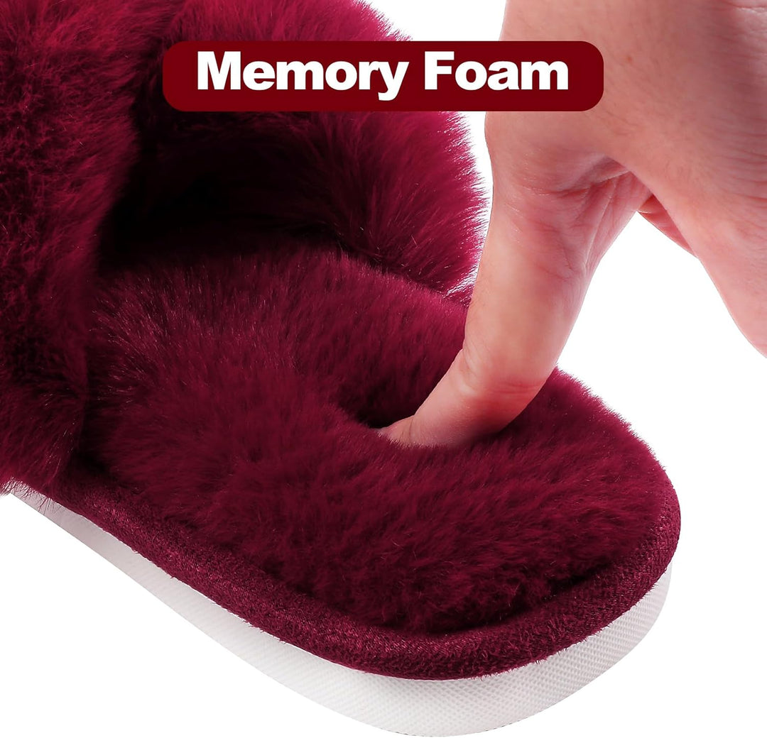 Fuzzy Slippers with Memory Foam - CloudStep-Black-3.5 - 4-State of Style