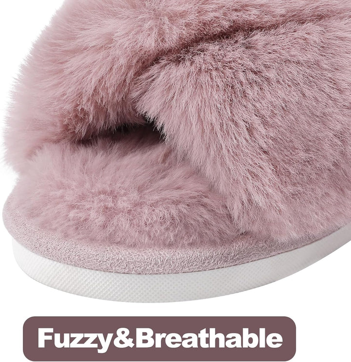 Fuzzy Slippers with Memory Foam - CloudStep-Black-3.5 - 4-State of Style