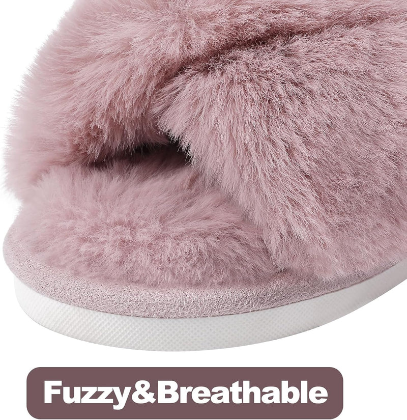 Fuzzy Slippers with Memory Foam - CloudStep-Black-3.5 - 4-State of Style