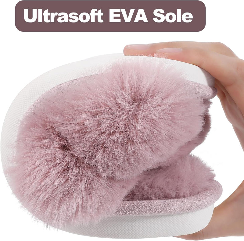 Fuzzy Slippers with Memory Foam - CloudStep-Black-3.5 - 4-State of Style