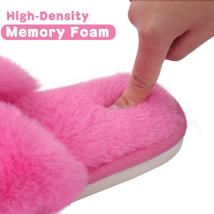 Fuzzy Slippers with Memory Foam - CloudStep-Black-3.5 - 4-State of Style