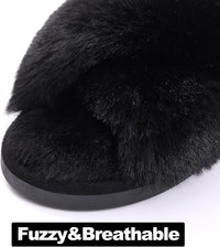 Fuzzy Slippers with Memory Foam - CloudStep-Black-3.5 - 4-State of Style
