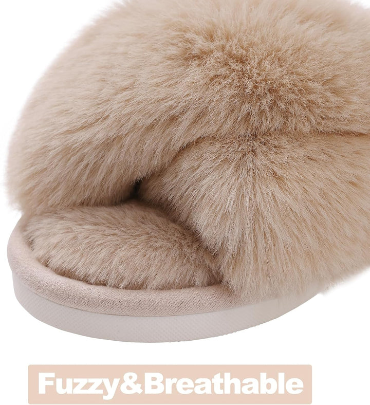 Fuzzy Slippers with Memory Foam - CloudStep-Black-3.5 - 4-State of Style